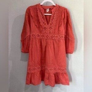 Anthropologie Red Mini Dress